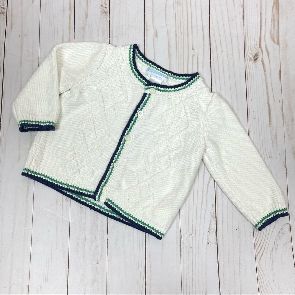 Janie and Jack Long Sleeve Knitted Button Front Sweater Size 6-12 Months Girls
